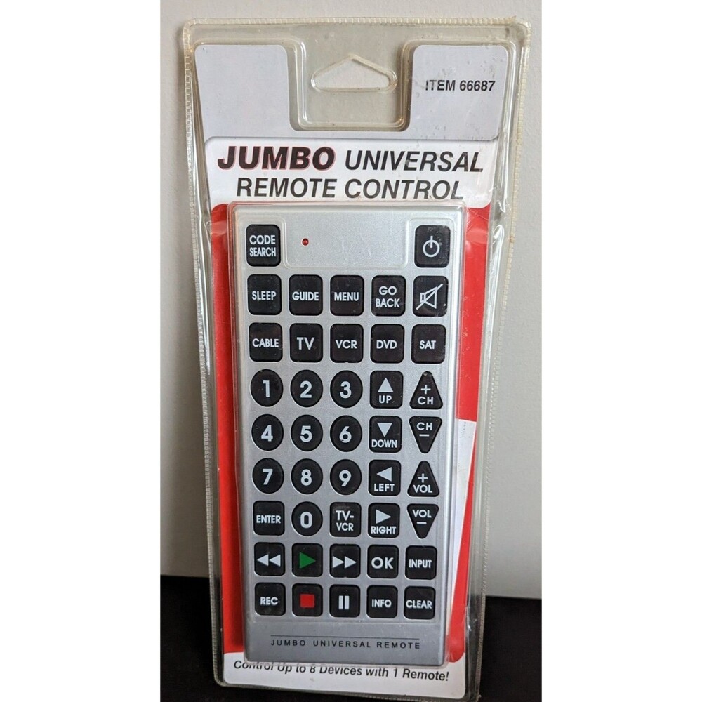 Jumbo Universal Television TV Remote Control Large Button, Item 66687- NEW